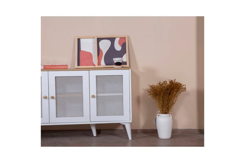 Mjudi Konsollbord 80 cm - Mellomfarget tre/Hvit - Møbler - Bord - Avlastningsbord - Gangbord