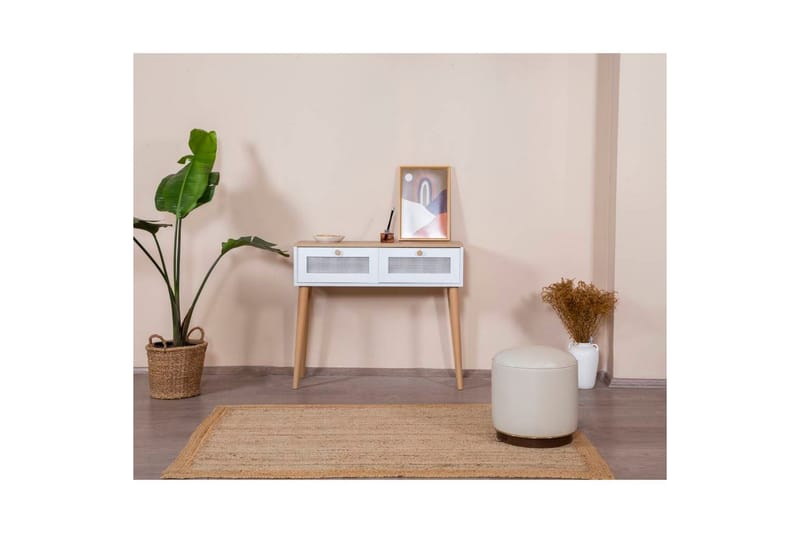 Mjudi Konsollbord 95 cm - Hvit/Lysfarget tre - Møbler - Bord - Avlastningsbord - Gangbord