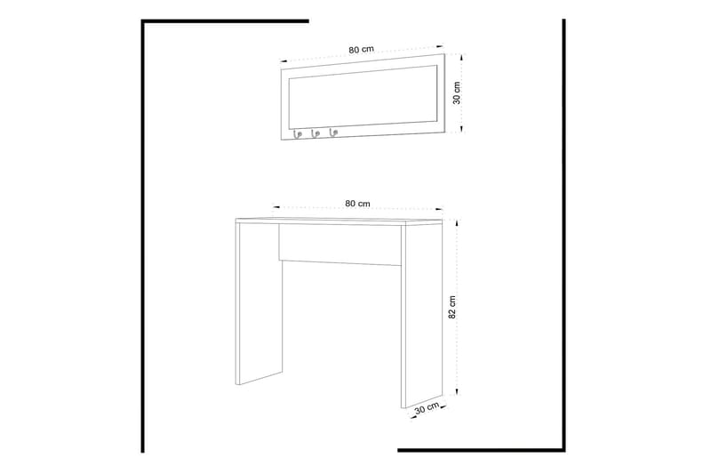 Mod Design Skrivebord 80 cm i Malt Tre - Hvit - Møbler - Bord - Kontorbord - Skrivebord