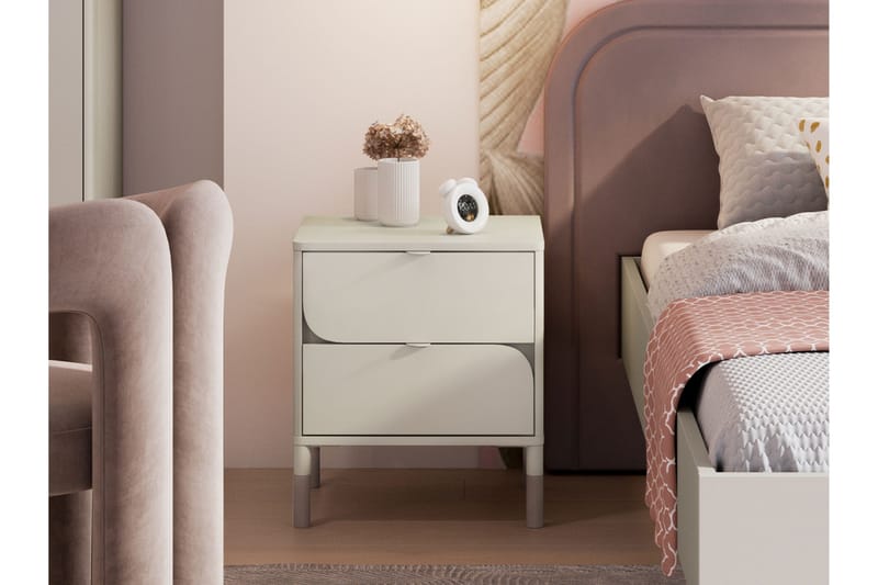 Monfort Nattbord 46 cm - Beige - Møbler - Bord - Avlastningsbord - Sengebord & nattbord