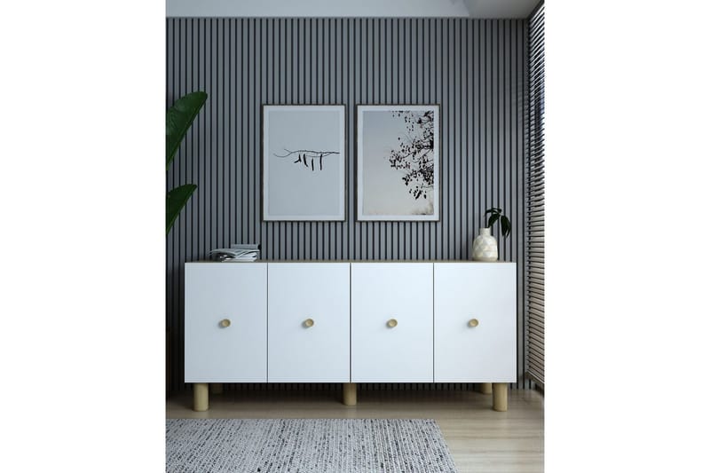 Mono Konsollbord 150 cm - Rødfarget tre/Hvit - Møbler - Bord - Avlastningsbord - Gangbord