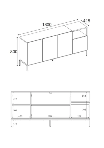 Morlen Konsoll 180x80x41,8 cm - Sandstein og naturlig eik - Møbler - Bord - Avlastningsbord - Gangbord