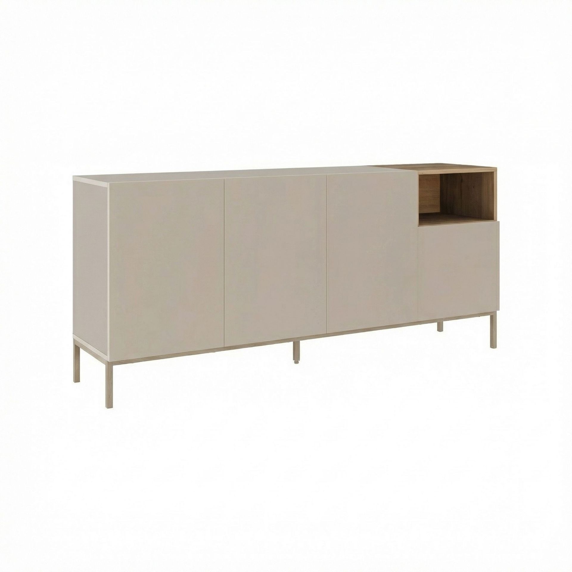 Morlen Konsoll 180x80x41,8 cm - Sandstein og naturlig eik