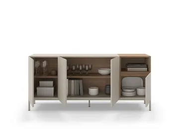 Morlen Konsoll 180x80x41,8 cm - Sandstein og naturlig eik - Møbler - Bord - Avlastningsbord - Gangbord