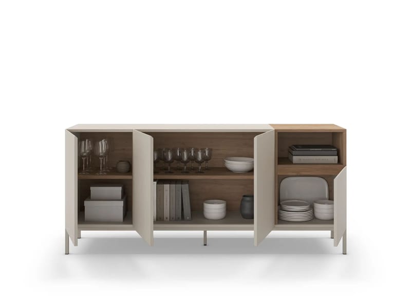 Morlen Konsoll 180x80x41,8 cm - Sandstein og naturlig eik - Møbler - Bord - Avlastningsbord - Gangbord
