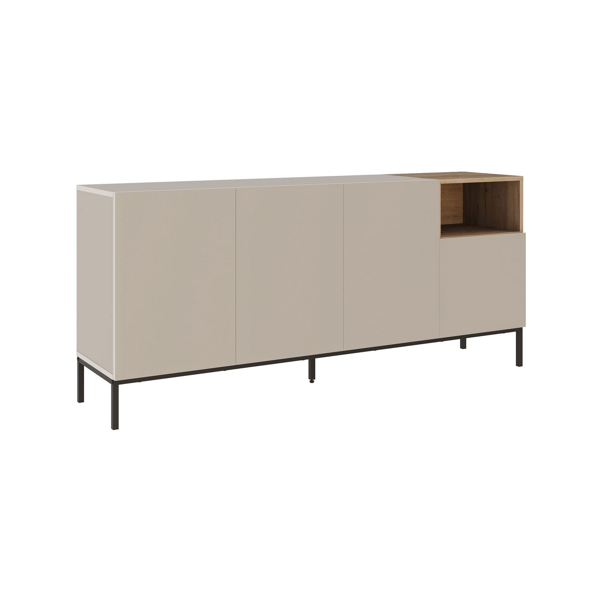 Morlen Konsoll 180x80x41,8 cm - Sandstone, Natural Oak, Black