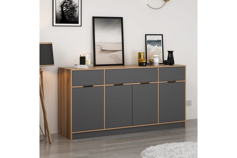Munna Konsollbord 180 cm - Valnøtt/Antrasitt - Møbler - Bord - Avlastningsbord - Gangbord