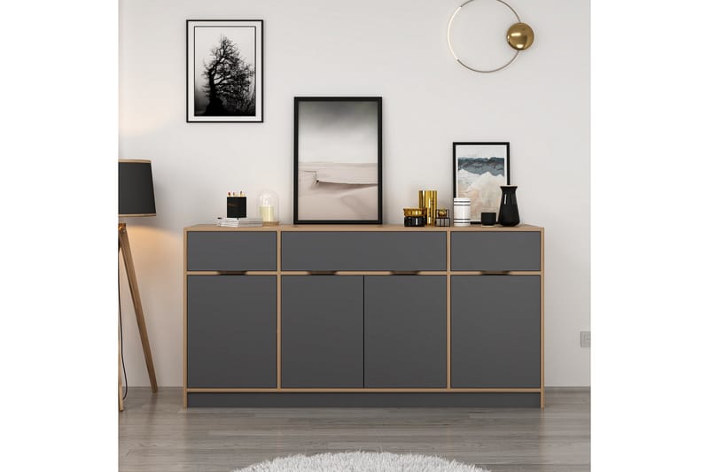 Munna Konsollbord 180 cm - Valnøtt/Antrasitt - Møbler - Bord - Avlastningsbord - Gangbord