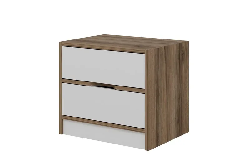 Munna Nattbord 54 cm - Valnøtt/Hvit - Møbler - Bord - Avlastningsbord - Sengebord & nattbord