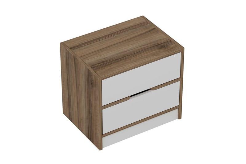 Munna Nattbord 54 cm - Valnøtt/Hvit - Møbler - Bord - Avlastningsbord - Sengebord & nattbord
