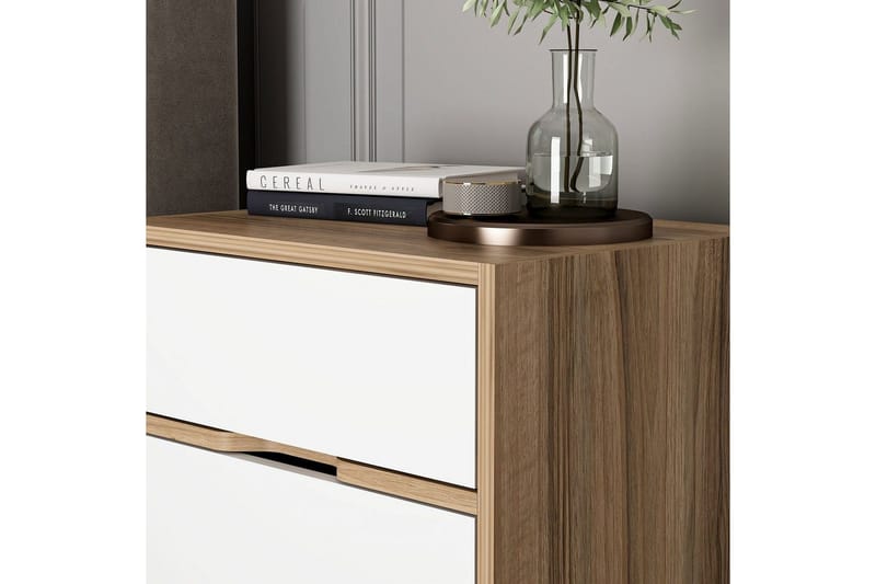 Munna Nattbord 54 cm - Valnøtt/Hvit - Møbler - Bord - Avlastningsbord - Sengebord & nattbord