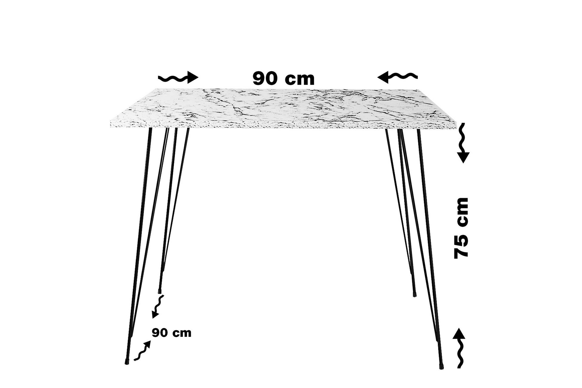 Murtwell bord 90 cm - Svart / Hvit - Møbler - Bord - Avlastningsbord