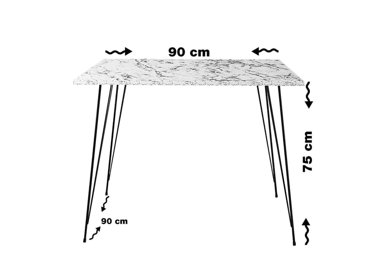 Murtwell bord 90 cm - Svart / Hvit - Avlastningsbord