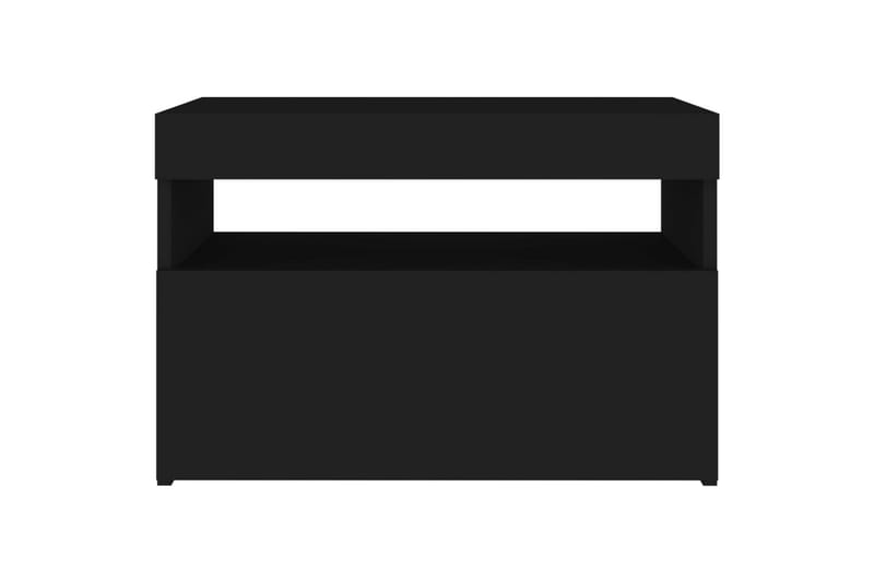 Nattbord & LED-lys 2 stk svart 60x35x40 cm sponplate - Svart - Sengebord & nattbord