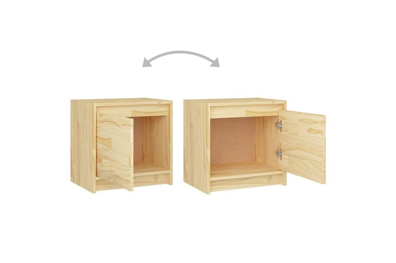Nattbord 2 stk 40x30,5x40 cm heltre furu - Brun - Møbler - Bord - Avlastningsbord - Sengebord & nattbord