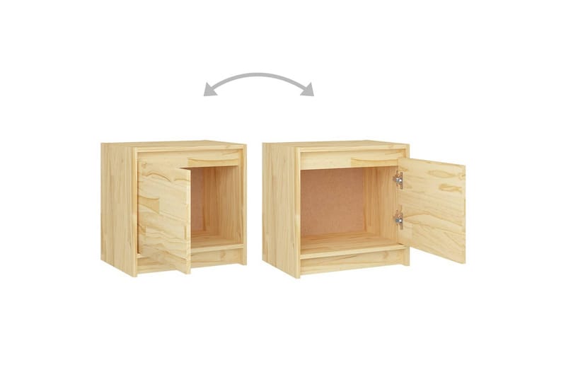 Nattbord 2 stk 40x30,5x40 cm heltre furu - Brun - Sengebord & nattbord