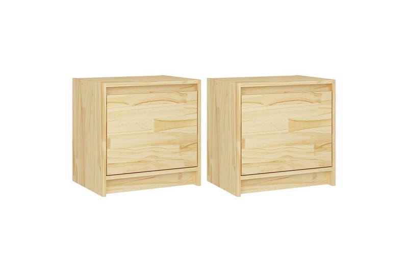 Nattbord 2 stk 40x30,5x40 cm heltre furu - Brun - Møbler - Bord - Avlastningsbord - Sengebord & nattbord