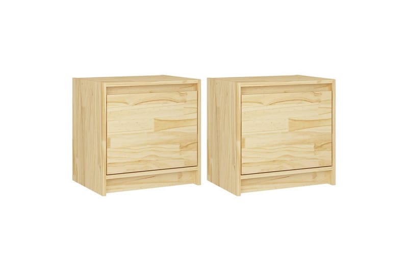 Nattbord 2 stk 40x30,5x40 cm heltre furu - Brun - Sengebord & nattbord