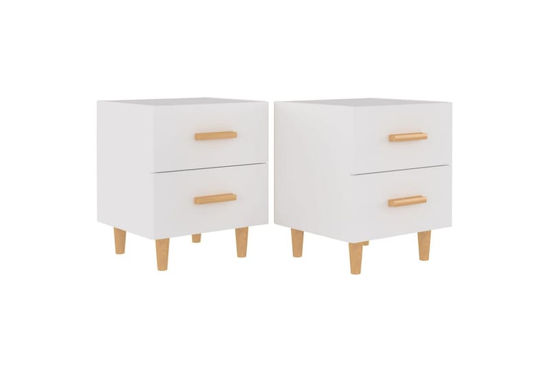 Nattbord 2 stk hvit 40x35x47,5 cm - Hvit - Møbler - Bord - Avlastningsbord - Sengebord & nattbord