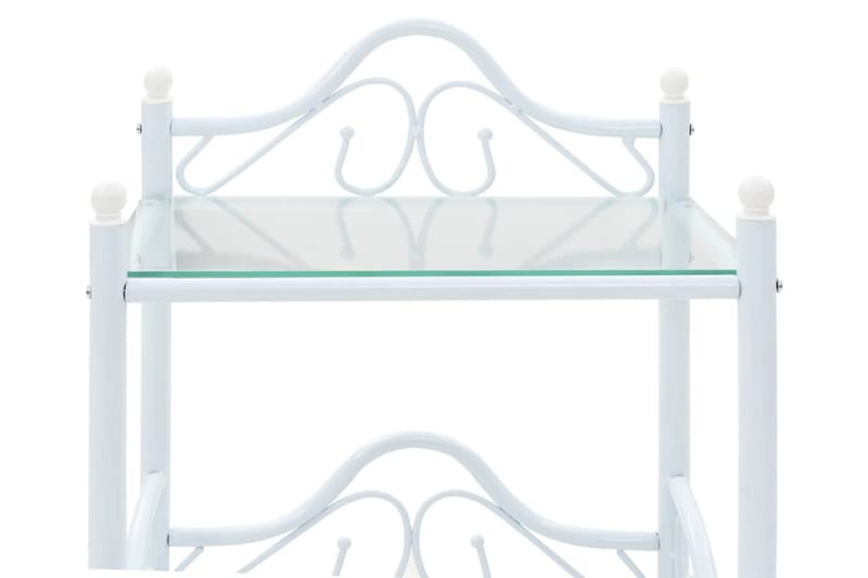 Nattbord 2 stk stål og herdet glass 45x30,5x60 cm hvit - Sengebord & nattbord