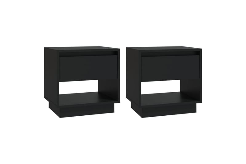 Nattbord 2 stk svart 45x34x44 cm sponplate - Svart - Møbler - Bord - Avlastningsbord - Sengebord & nattbord