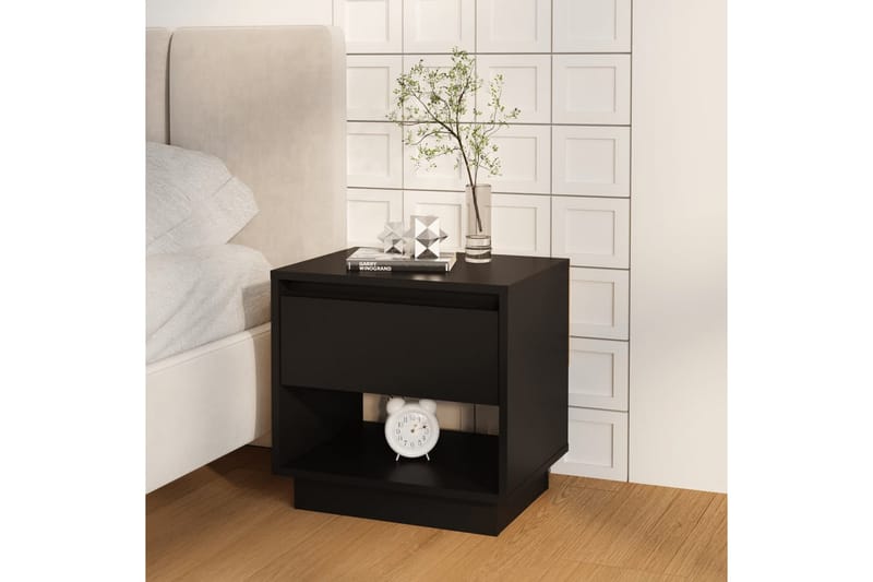 Nattbord 2 stk svart 45x34x44 cm sponplate - Svart - Møbler - Bord - Avlastningsbord - Sengebord & nattbord
