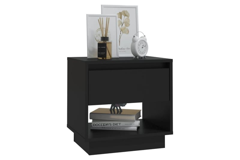 Nattbord 2 stk svart 45x34x44 cm sponplate - Svart - Møbler - Bord - Avlastningsbord - Sengebord & nattbord