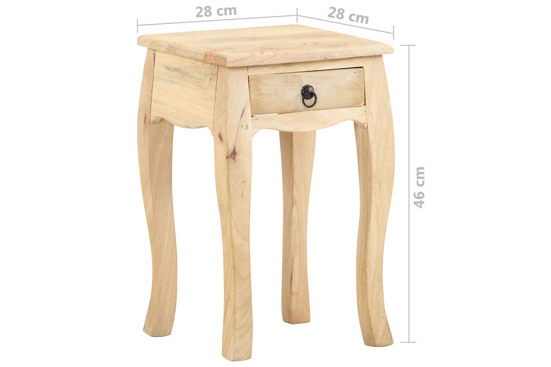 Nattbord 28x28x46 cm heltre mango - Brun - Møbler - Bord - Avlastningsbord - Sengebord & nattbord