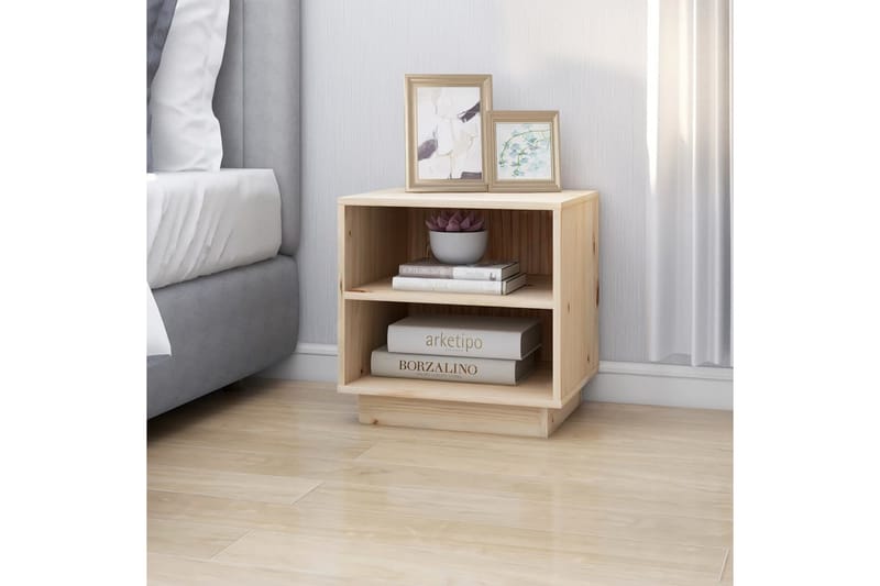 Nattbord 40x34x40 cm heltre furu - Brun - Møbler - Bord - Avlastningsbord - Sengebord & nattbord