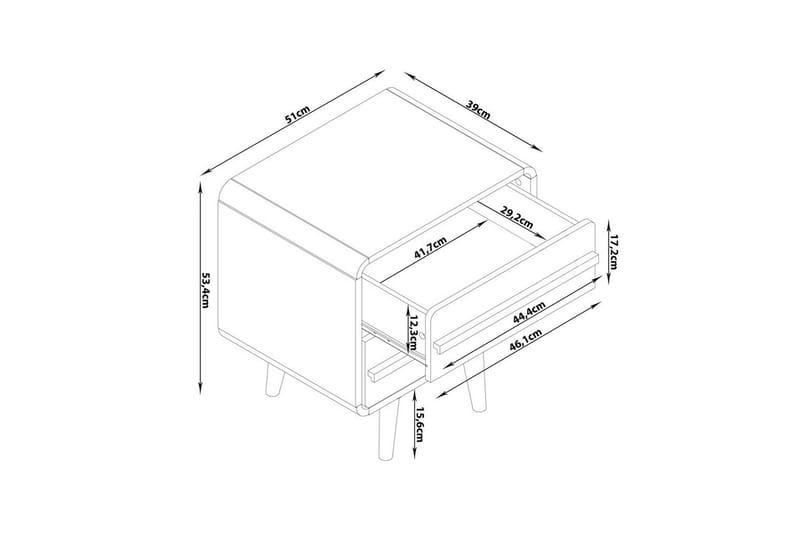 Nattbord Chantal Natur - Natur - Møbler - Bord - Avlastningsbord - Sengebord & nattbord