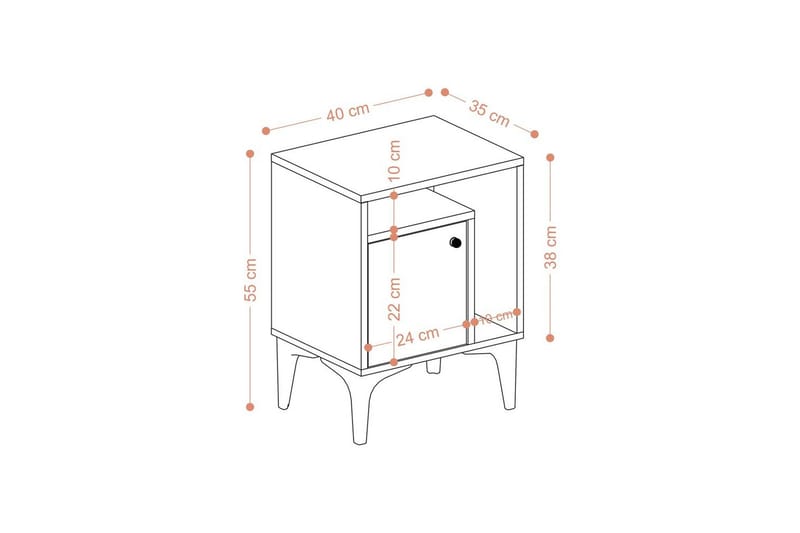 Nattbord Cliffmarch Sudamal Eik - Svart/Mørkfarget tre - Møbler - Bord - Avlastningsbord - Sengebord & nattbord
