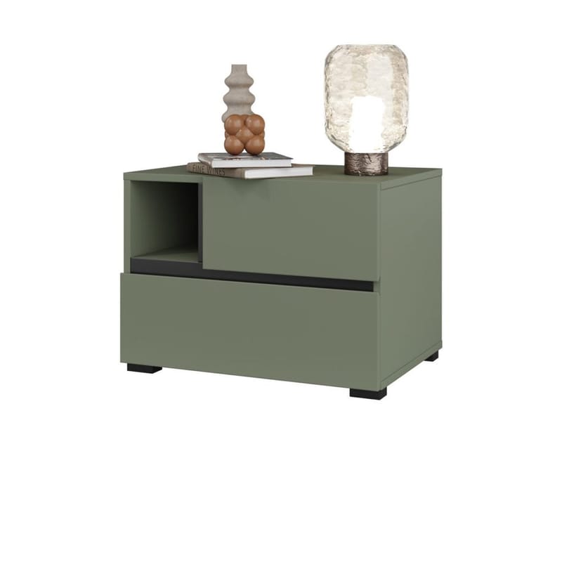 Nattbord Cross S med 2 skuffer - Grønn - Møbler - Bord - Avlastningsbord - Sengebord & nattbord