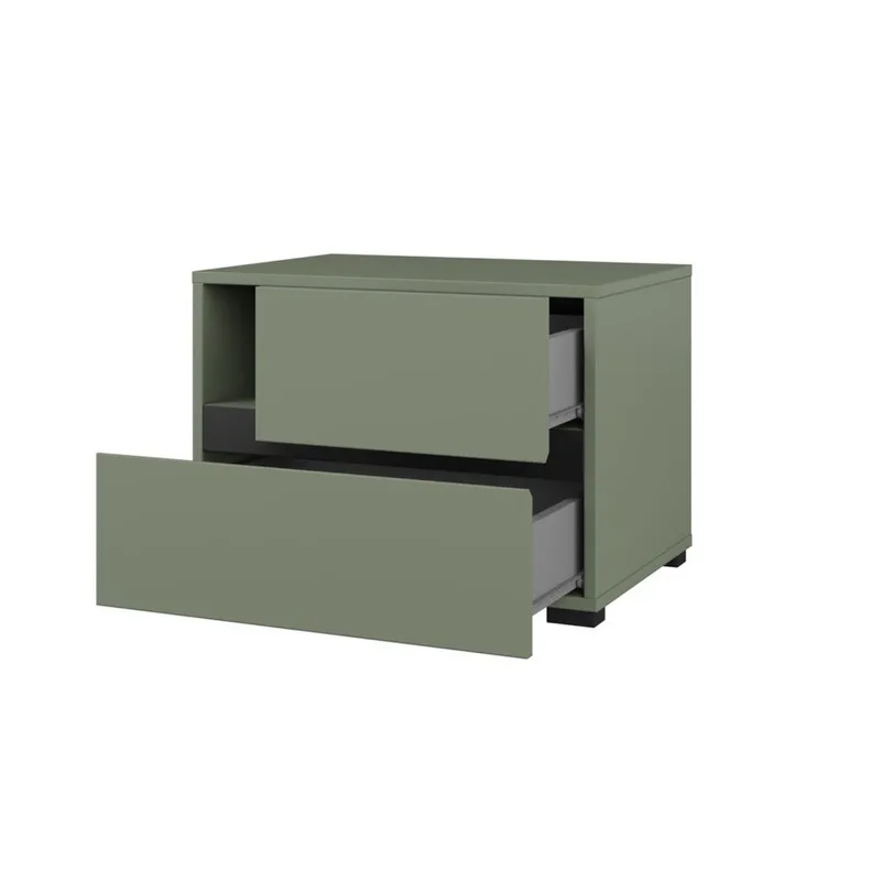 Nattbord Cross S med 2 skuffer - Grønn - Møbler - Bord - Avlastningsbord - Sengebord & nattbord