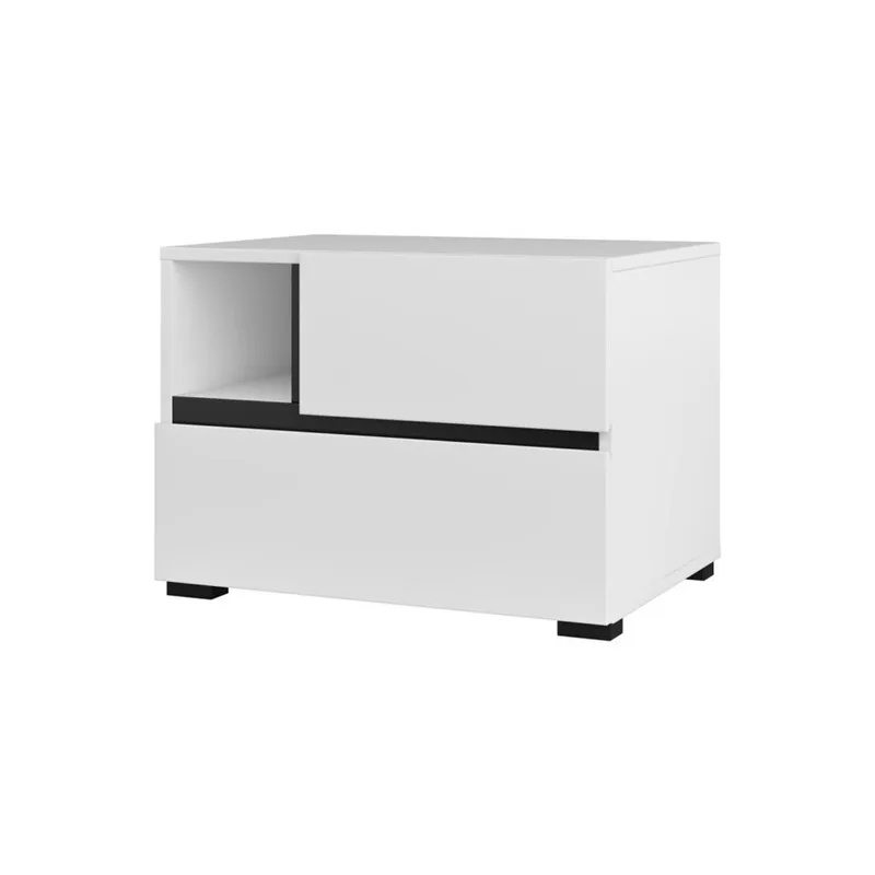 Nattbord Cross S med 2 skuffer - Hvit - Møbler - Bord - Avlastningsbord - Sengebord & nattbord