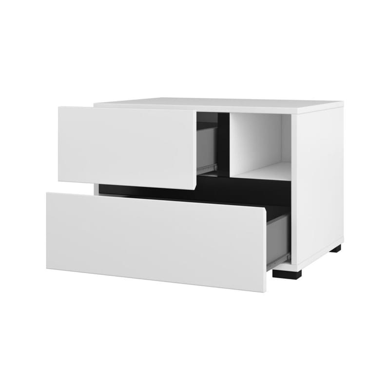 Nattbord Cross S med 2 skuffer - Hvit - Møbler - Bord - Avlastningsbord - Sengebord & nattbord