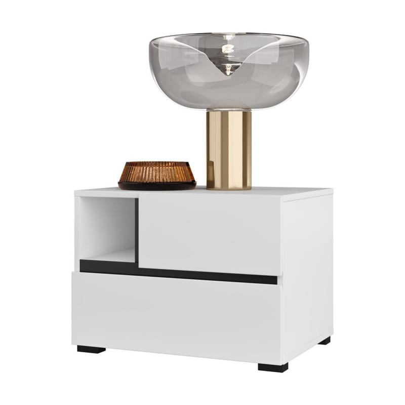 Nattbord Cross S med 2 skuffer - Hvit - Møbler - Bord - Avlastningsbord - Sengebord & nattbord