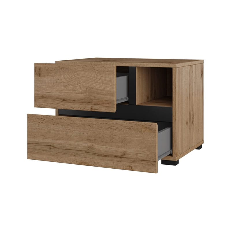 Nattbord Cross S med 2 skuffer - Wotan eik - Møbler - Bord - Avlastningsbord - Sengebord & nattbord