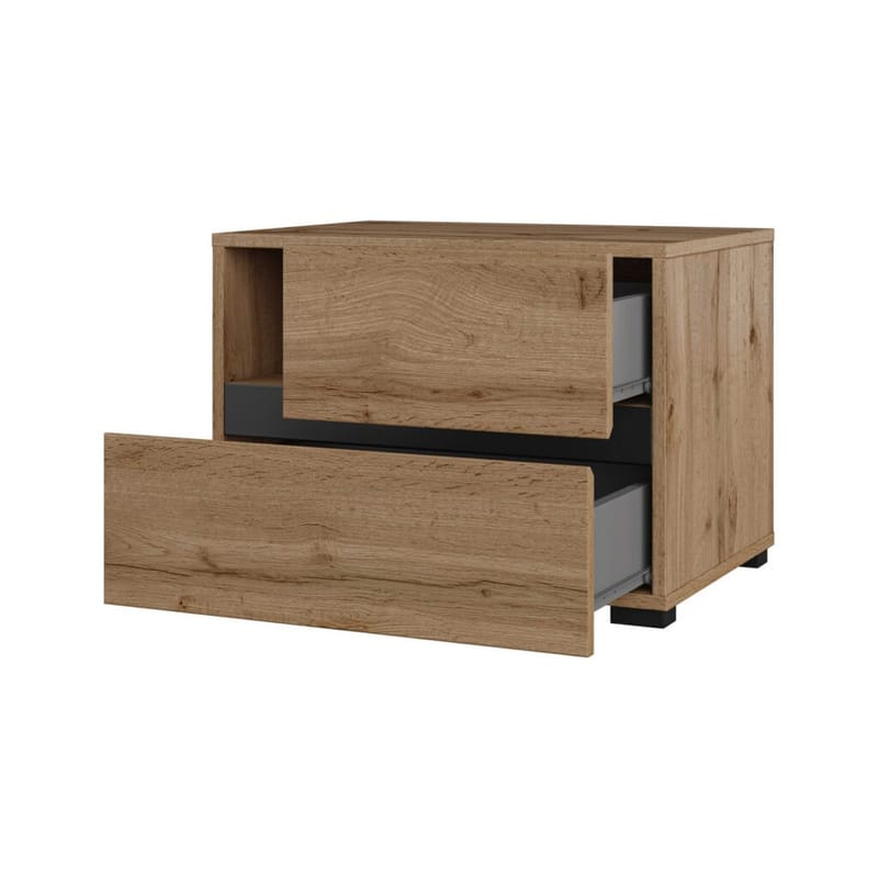 Nattbord Cross S med 2 skuffer - Wotan eik - Møbler - Bord - Avlastningsbord - Sengebord & nattbord