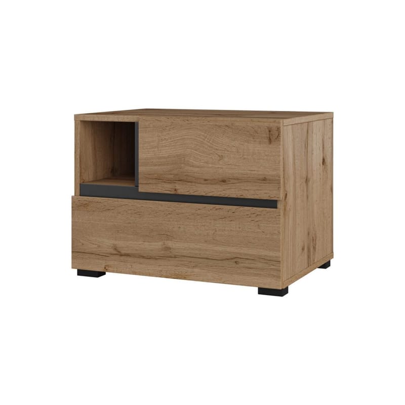 Nattbord Cross S med 2 skuffer - Wotan eik - Møbler - Bord - Avlastningsbord - Sengebord & nattbord