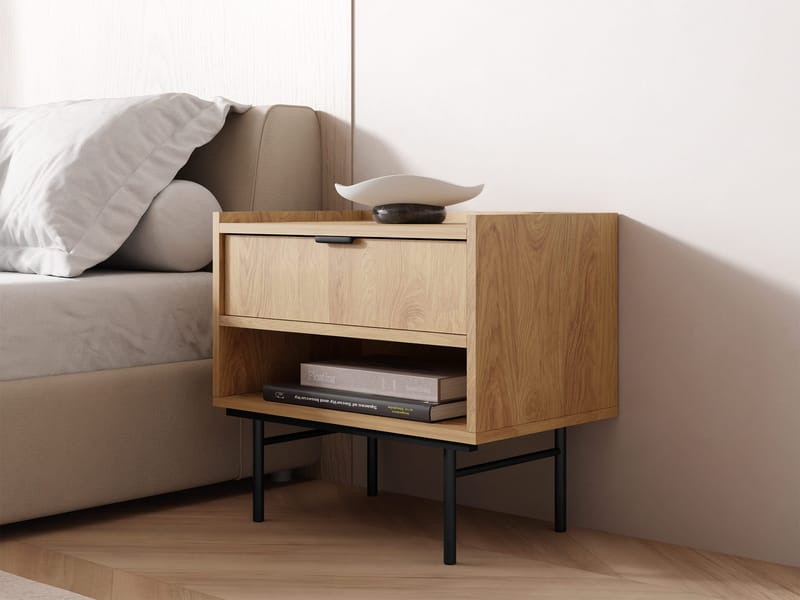 nattbord Edison Hickory-eik - Hickory-eik - Møbler - Bord - Avlastningsbord - Sengebord & nattbord