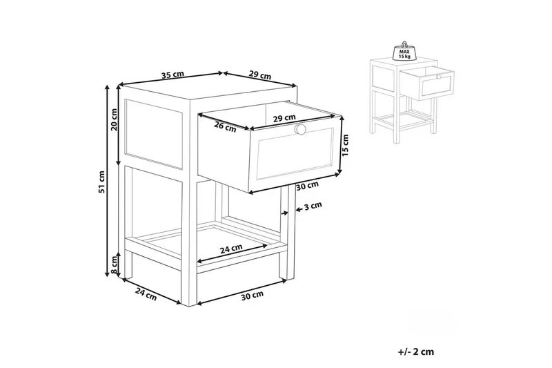 Nattbord Esto - Møbler - Bord - Avlastningsbord - Sengebord & nattbord