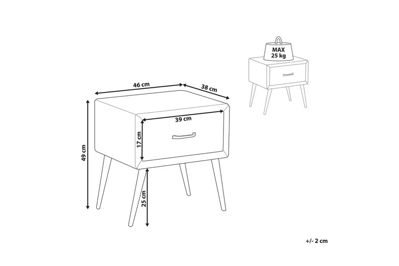 Nattbord Flayat Beige, gull, roségull - Beige, gull, roségull - Møbler - Bord - Avlastningsbord - Sengebord & nattbord