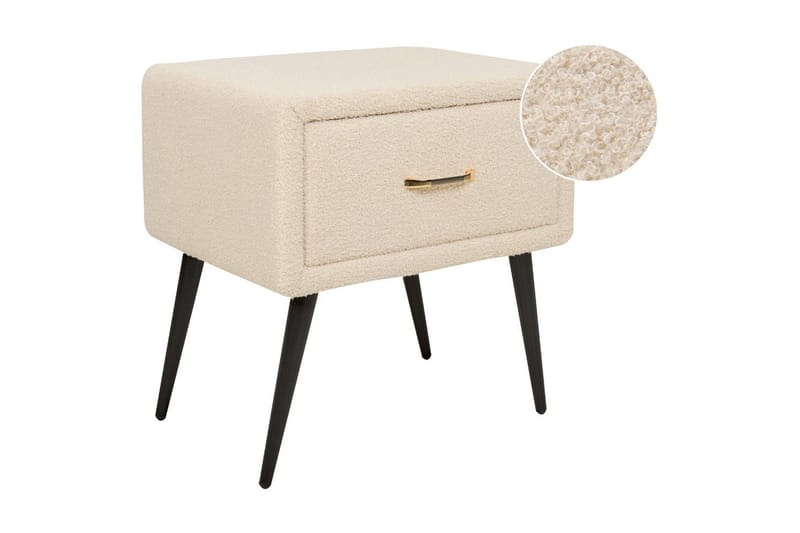 Nattbord Flayat Beige, svart, roségull - Beige, svart, roségull - Møbler - Bord - Avlastningsbord - Sengebord & nattbord