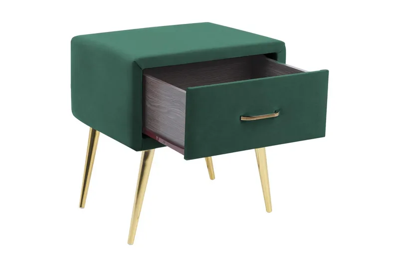 Nattbord Flayat Grønn, gull - Grønn, gull - Møbler - Bord - Avlastningsbord - Sengebord & nattbord