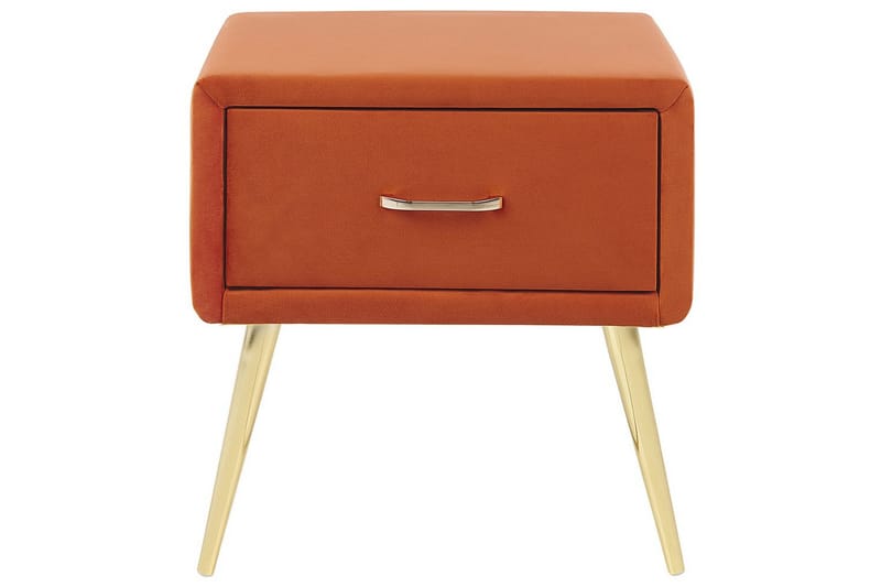 Nattbord Flayat Oransje, gull - Oransje, gull - Møbler - Bord - Avlastningsbord - Sengebord & nattbord