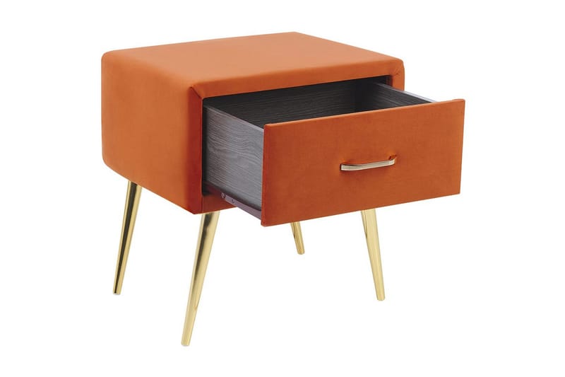 Nattbord Flayat Oransje, gull - Oransje, gull - Møbler - Bord - Avlastningsbord - Sengebord & nattbord