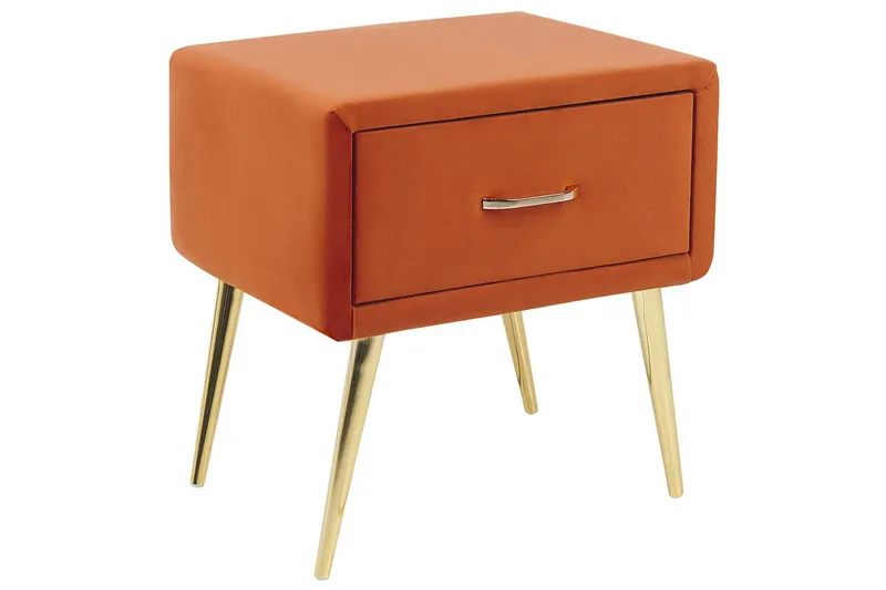 Nattbord Flayat Oransje, gull - Oransje, gull - Møbler - Bord - Avlastningsbord - Sengebord & nattbord