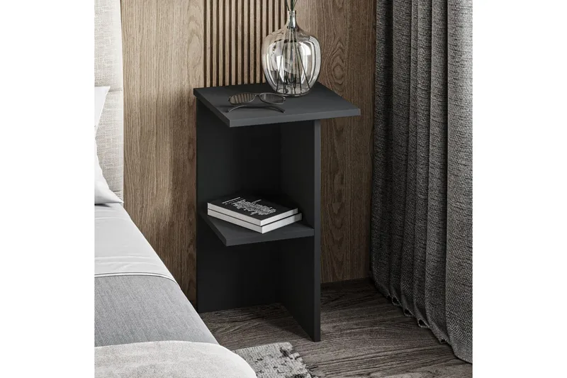 Nattbord Gwyneth Antrasitt - Antrasitt - Møbler - Bord - Avlastningsbord - Sengebord & nattbord