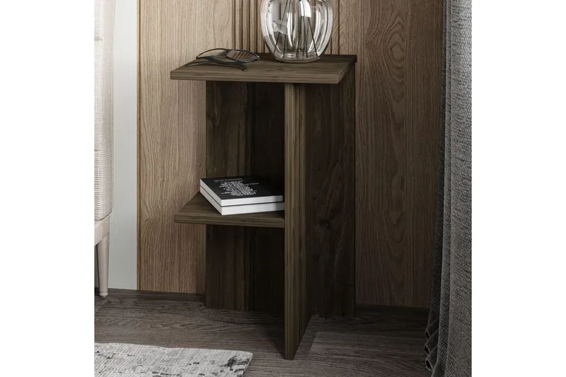 Nattbord Gwyneth Valnøtt - Valnøtt - Møbler - Bord - Avlastningsbord - Sengebord & nattbord