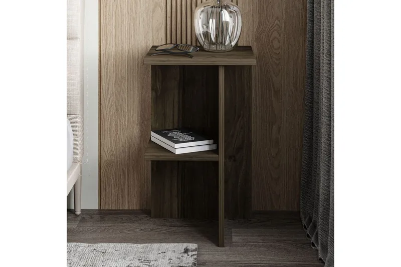Nattbord Gwyneth Valnøtt - Valnøtt - Møbler - Bord - Avlastningsbord - Sengebord & nattbord